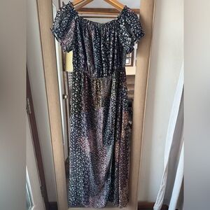 Lulus Floral Patchwork Maxi Dress medium